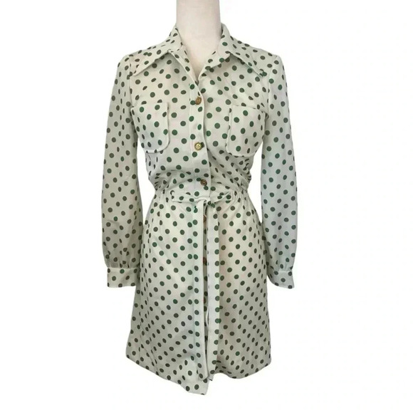 Parade Vintage 1970s Polka Dot Shirt Dress - Picture 1 of 12